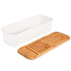 Panera baguette con tapa tabla de corte de madera - Ibili