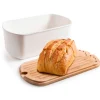 Panera con tapa tabla de corte de madera - Ibili