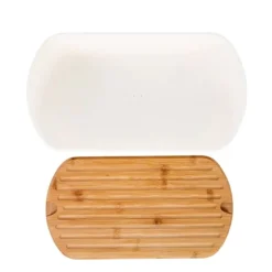 Panera con tapa tabla de corte de madera - Ibili