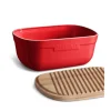 Panera roja con tapa de madera - Cerámica - Emile Henry + REGALO bolsa conservación