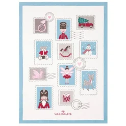 Paño de algodón grande para cocina Xmas Letter White 70 x 50 cm - GreenGate