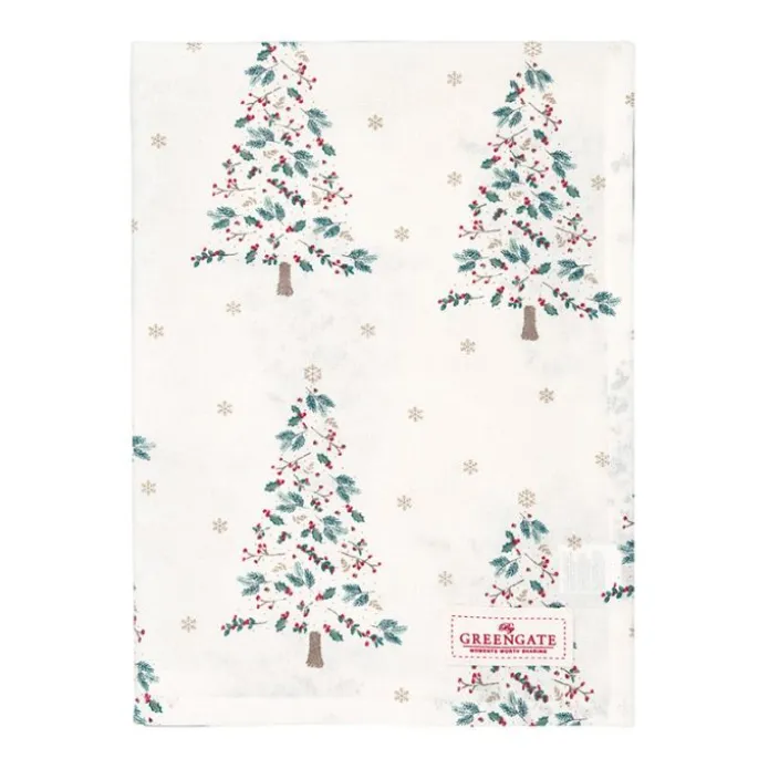 Paño de algodón grande para cocina Lucie Xmas White 71 x 52 cm - GreenGate