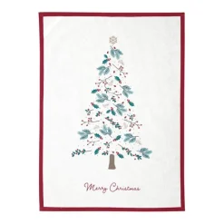 Paño de algodón grande para cocina Printed Lucie Xmas White 71 x 52 cm - GreenGate