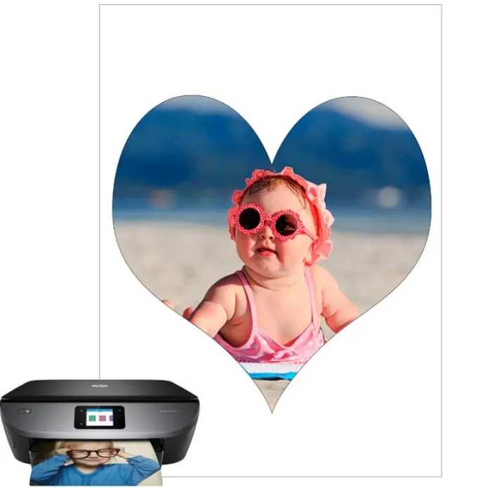 Papel de arroz fino - Corazón de 20 cm - Impresión personalizada