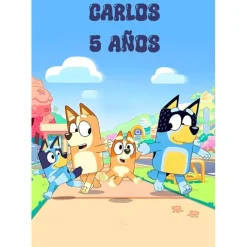 Papel de azúcar Bluey - Texto corto personalizado A4 - Impresión personalizada