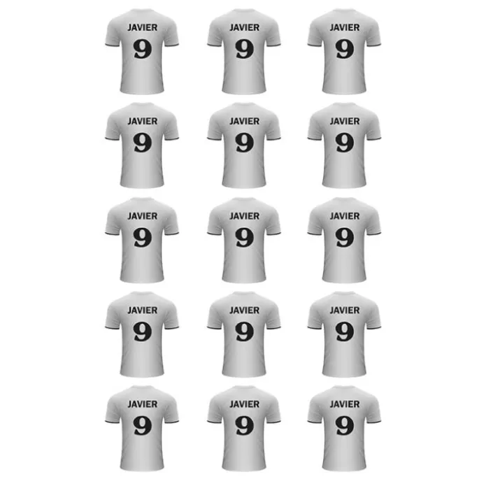 Papel de azúcar - Camiseta fútbol Real Madrid nombre y número 5 cm (15) - Impresión personalizada