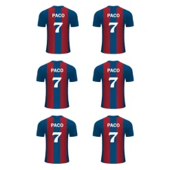 Papel de azúcar - Camiseta fútbol Barcelona nombre y número 8 cm (6) - Impresión personalizada
