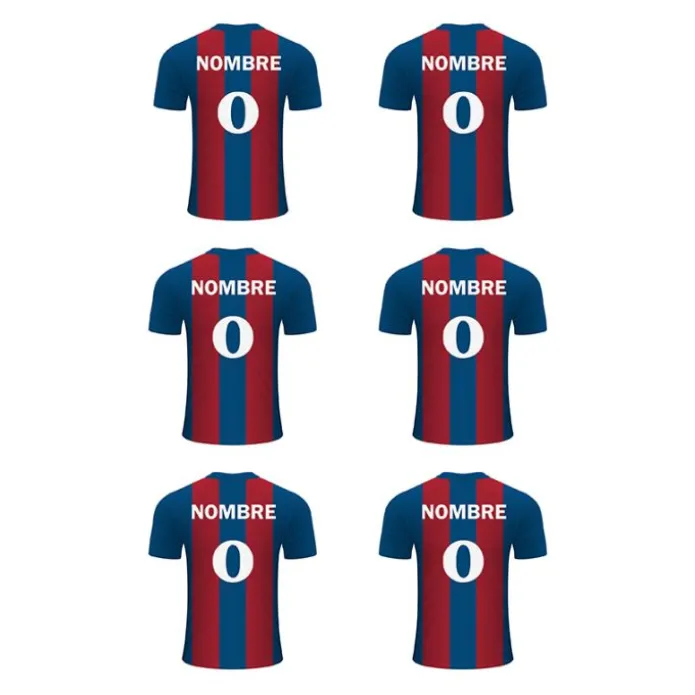 Papel de azúcar - Camiseta fútbol Barcelona nombre y número 8 cm (6) - Impresión personalizada