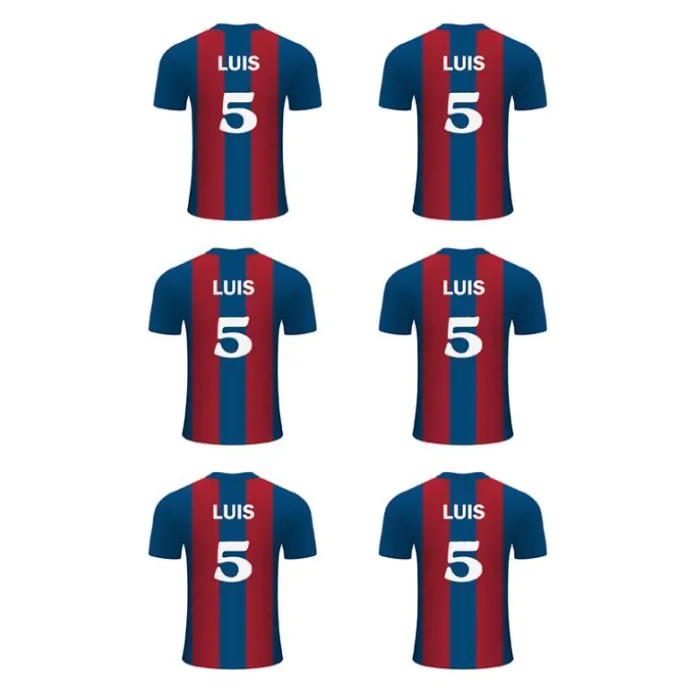 Papel de azúcar - Camiseta fútbol Barcelona nombre y número 8 cm (6) - Impresión personalizada
