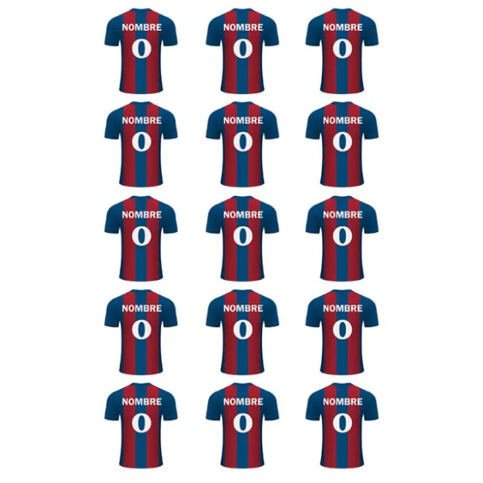 Papel de azúcar - Camiseta fútbol Barcelona nombre y número 5 cm (15) - Impresión personalizada
