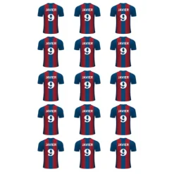 Papel de azúcar - Camiseta fútbol Barcelona nombre y número 5 cm (15) - Impresión personalizada