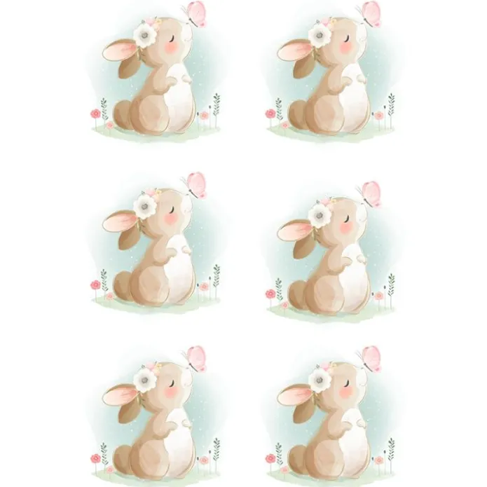 Papel de azúcar Conejo 8 cm (6) - María Lunarillos