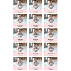 Papel de azúcar con foto, nombre y fecha personalizada cuadrado 5 cm (15) - Mi Bautizo