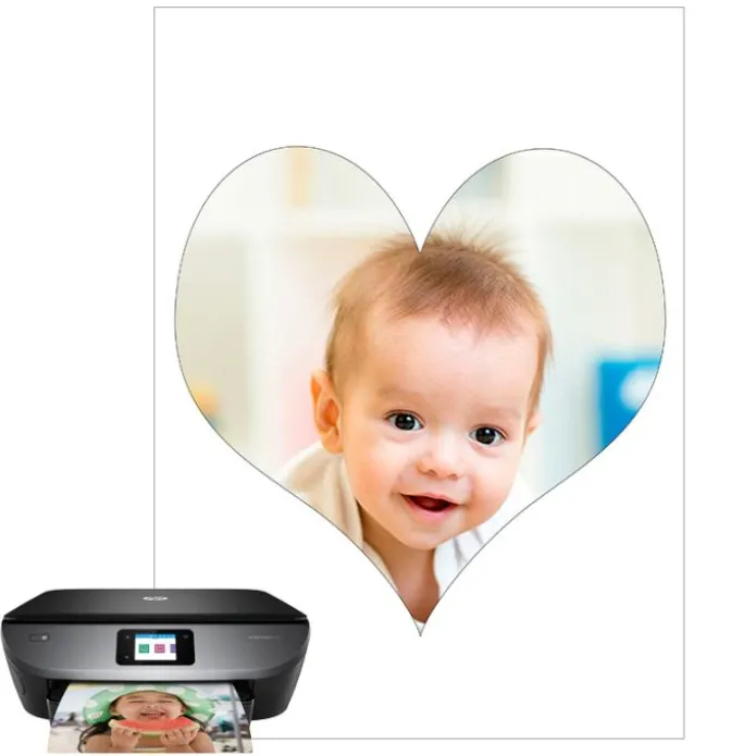 Papel de azúcar - Corazón de 20 cm - Impresión comestible personalizada
