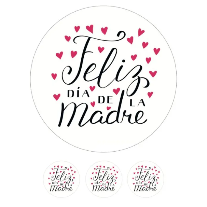 Papel de azúcar corazones Feliz día de la Madre 20 cm - María Lunarillos