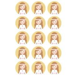 Papel de azúcar - Círculos de 5 cm (15) Carlota Comunión - Impresión personalizada