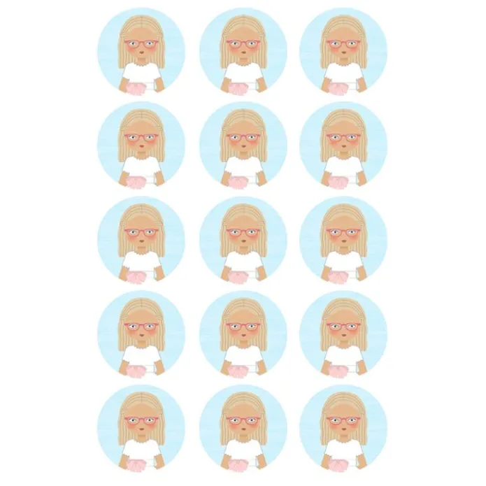 Papel de azúcar - Círculos de 5 cm (15) Carlota Comunión - Impresión personalizada