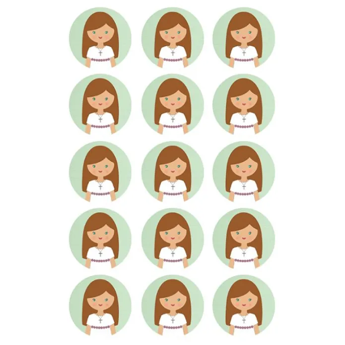 Papel de azúcar - Círculos de 5 cm (15) Celia Comunión - Impresión comestible personalizada