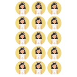 Papel de azúcar - Círculos de 5 cm (15) Paloma Comunión - Impresión comestible personalizada