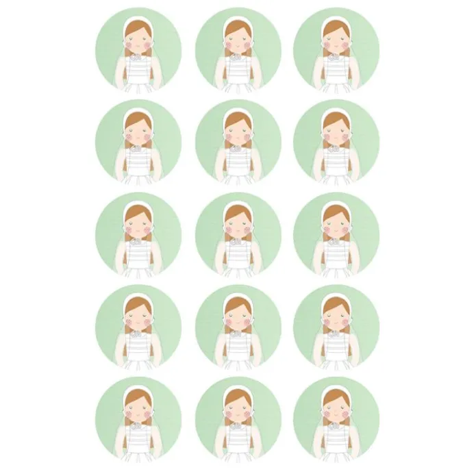 Papel de azúcar - Círculos de 5 cm (15) Paloma Comunión - Impresión comestible personalizada