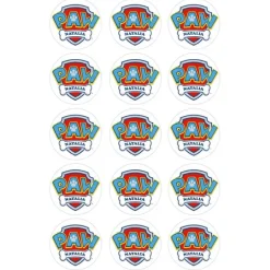Papel de azúcar - 15 círculos iguales de 5 cm Nombre Patrulla Canina - Impresión comestible personalizada
