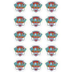 Papel de azúcar - 15 círculos iguales de 5 cm Nombre Patrulla Canina - Impresión comestible personalizada