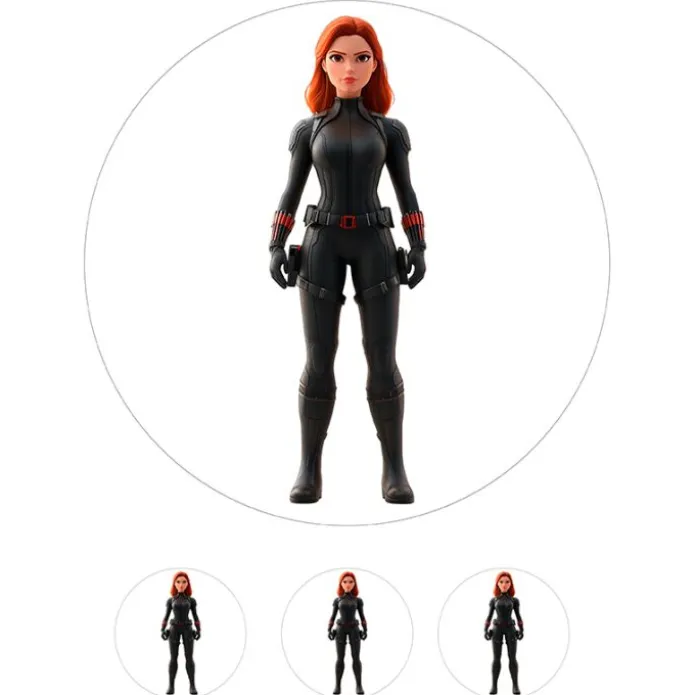 Papel de azúcar de Black Widow (Marvel)- 20 cm - María Lunarillos