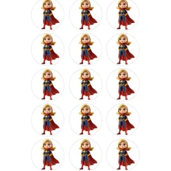 Papel de azúcar de Capitana Marvel - 5 cm (15) - María Lunarillos