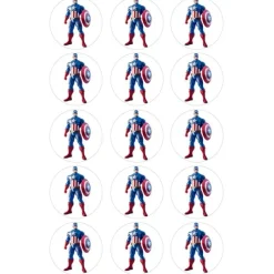 Papel de azúcar de Capitán América Avengers (Marvel) - 5 cm (15) - María Lunarillos