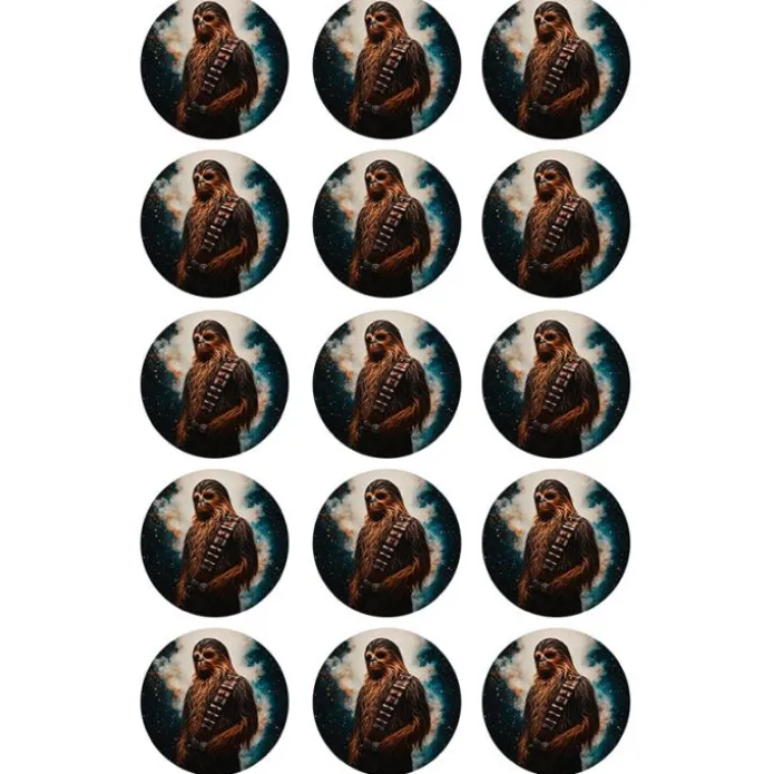Papel de azúcar de Chewbacca - 5 cm (15) - María Lunarillos