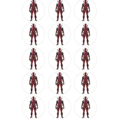 Papel de azúcar de Deadpool (Marvel) - 5 cm (15) - María Lunarillos