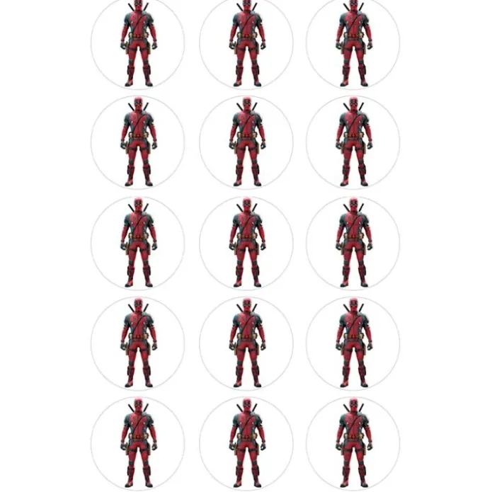 Papel de azúcar de Deadpool (Marvel) - 5 cm (15) - María Lunarillos