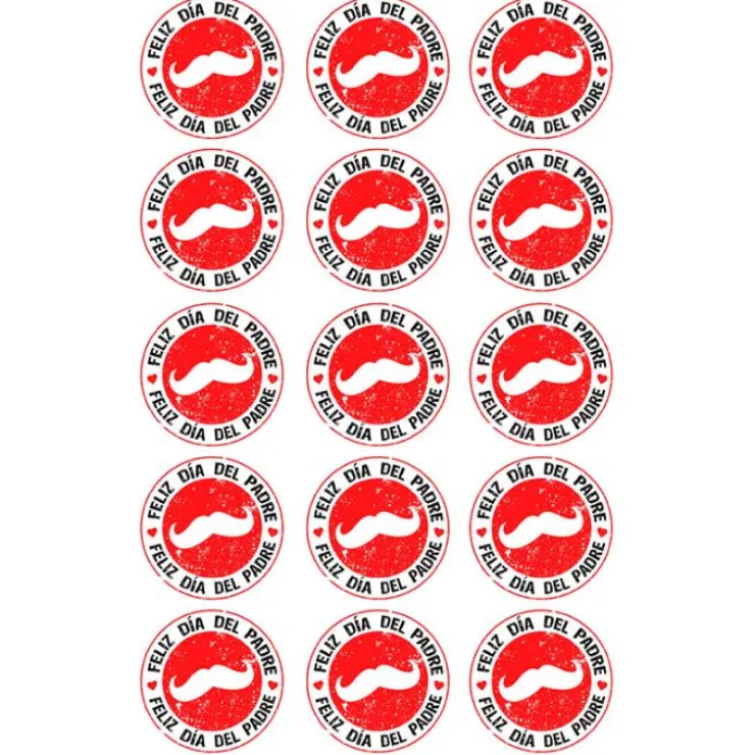 Papel de azúcar de Feliz día del padre - 5 cm (15) - María Lunarillos