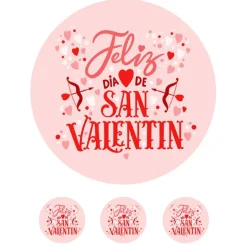 Papel de azúcar de Feliz día de San Valentín - 20 cm - María Lunarillos