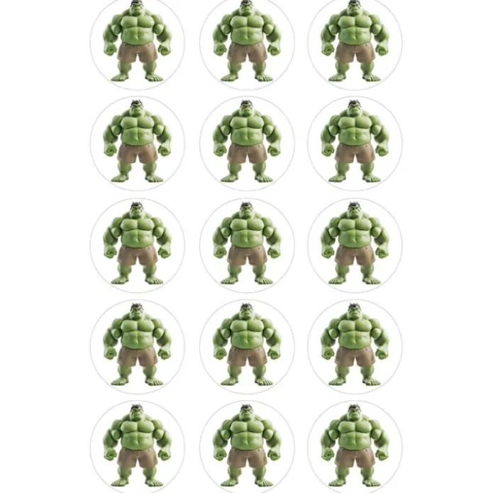Papel de azúcar de Hulk - 5 cm (15) - María Lunarillos