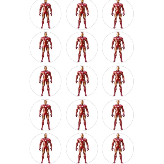 Papel de azúcar de Iron Man (Marvel) - 5 cm (15) - María Lunarillos