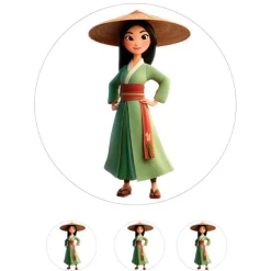 Papel de azúcar de la Princesa Mulán - 20 cm - María Lunarillos