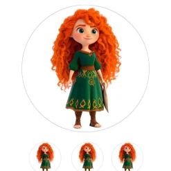 Papel de azúcar de la Princesa Mérida - 20 cm - María Lunarillos