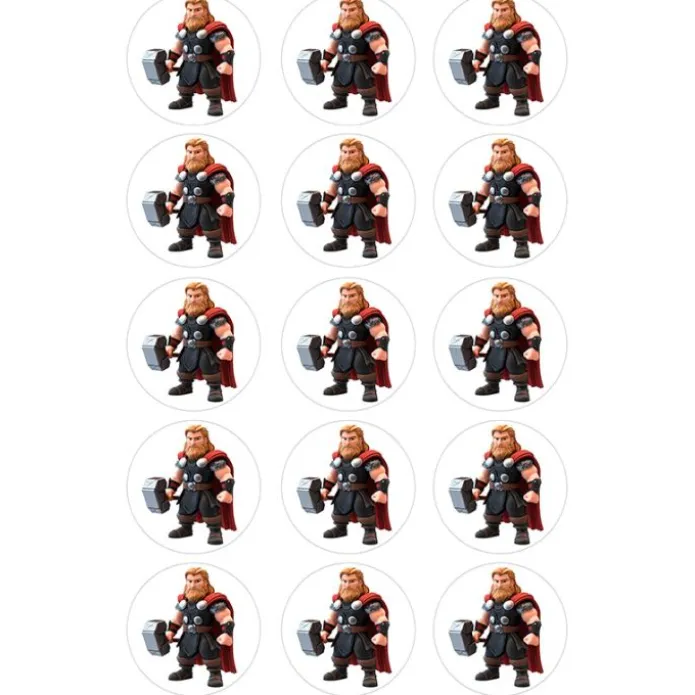 Papel de azúcar de Marvel Characters - 5 cm (15) - María Lunarillos