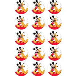Papel de azúcar de Mickey Mouse y Pluto - 5 cm (15) - María Lunarillos