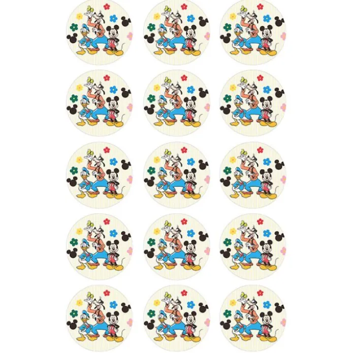 Papel de azúcar de Mickey Mouse, Goofy y Pato Donald - 5 cm (15) - María Lunarillos