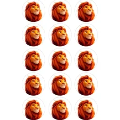 Papel de azúcar de Mufasa (Rey León) - 5 cm (15) - María Lunarillos