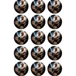 Papel de azúcar de Obi-Wan Kenobi - 5 cm (15) - María Lunarillos