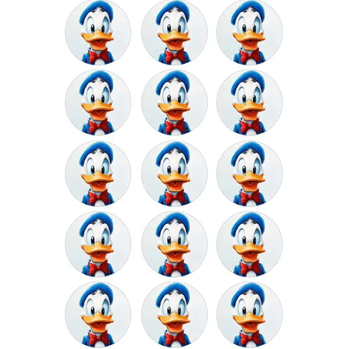 Papel de azúcar de Pato Donald - 5 cm (15) - María Lunarillos