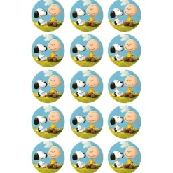 Papel de azúcar de Snoopy & Charlie Brown - 5 cm (15) - María Lunarillos