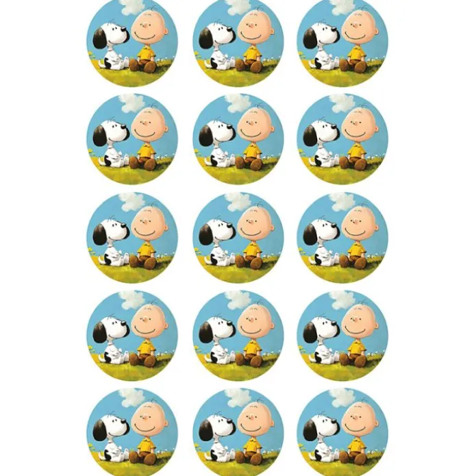 Papel de azúcar de Snoopy & Charlie Brown - 5 cm (15) - María Lunarillos