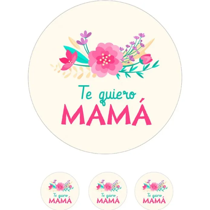 Papel de azúcar de Te quiero Mamá - 20 cm - María Lunarillos
