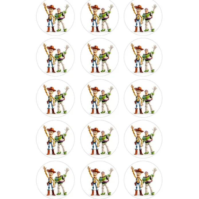 Papel de azúcar de Toy Story y Buzz Lightyear - 5 cm (15) - María Lunarillos