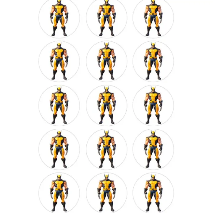 Papel de azúcar de Wolverine (Marvel) - 5 cm (15) - María Lunarillos