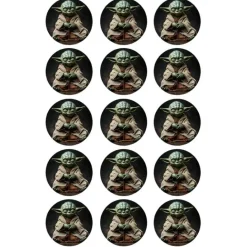 Papel de azúcar de Yoda 1 - 5 cm (15) - María Lunarillos